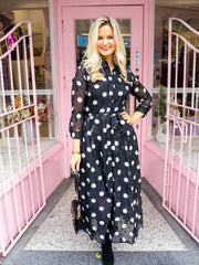 Angela Midi Shirt Dress - Polka Dot