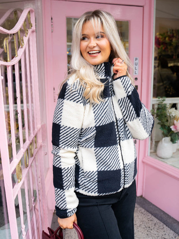 Hattie Checked Fleece - Black