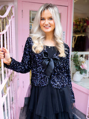 Elena Bow Top - Dark Blue