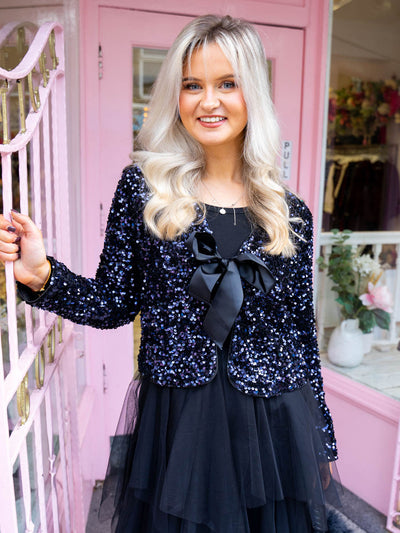 Elena Bow Top - Dark Blue