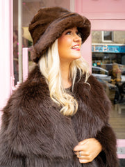 Fur Bucket Hat - Chocolate