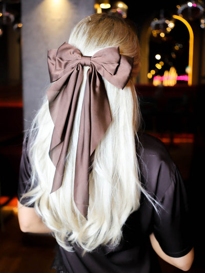 Bow Hair Clip -Brown