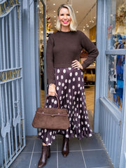 Fran Polka Dot Dress- Chocolate