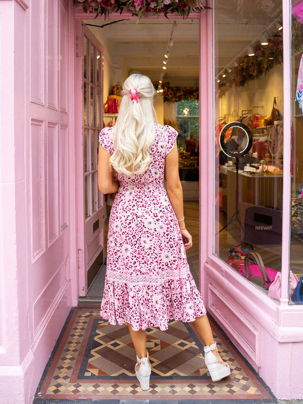 Cally Dress - Pink Leopard