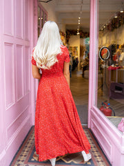 Barbara Dress - Red Ditsy Floral