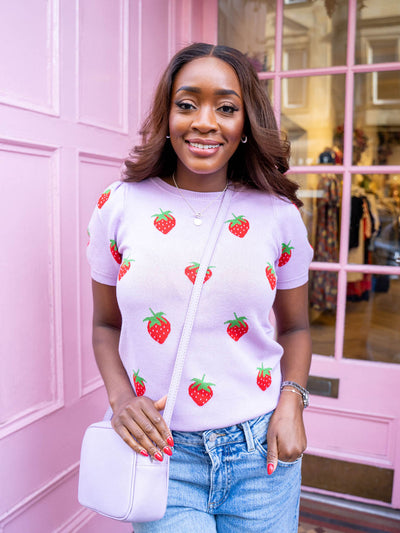 Dominique Knit Top - Lilac Summer Strawberry by Sugarhill Brighton