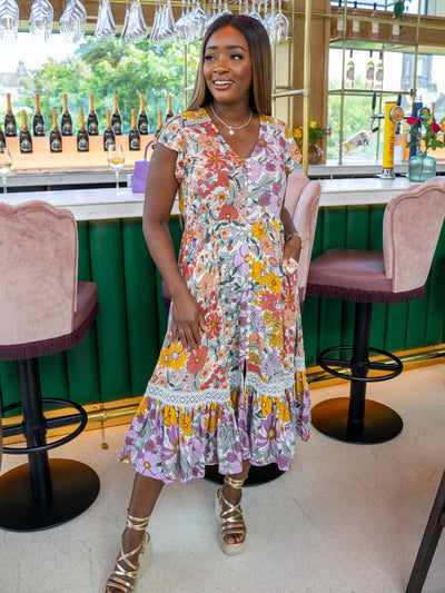 Cally Dress Pastel Floral Tiger Lily Boutique