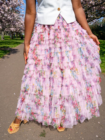 Camellia Midi Skirt - Pink