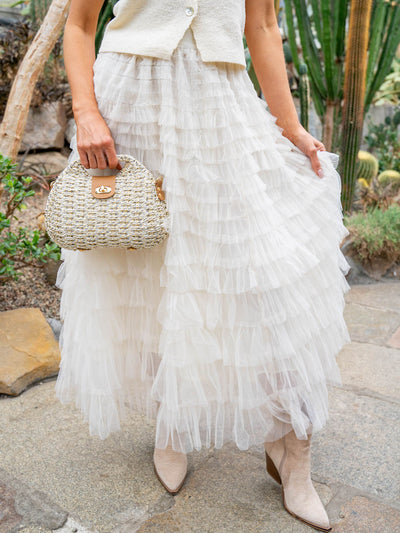 Camellia Midi Skirt - Beige