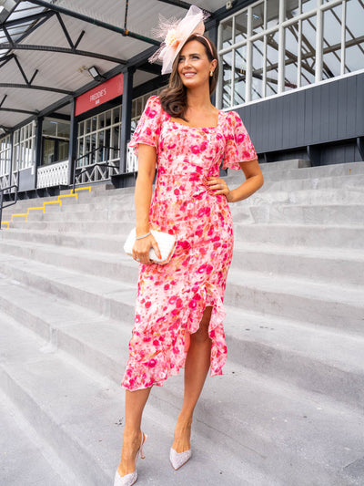 Glinda Dress - Pink Floral