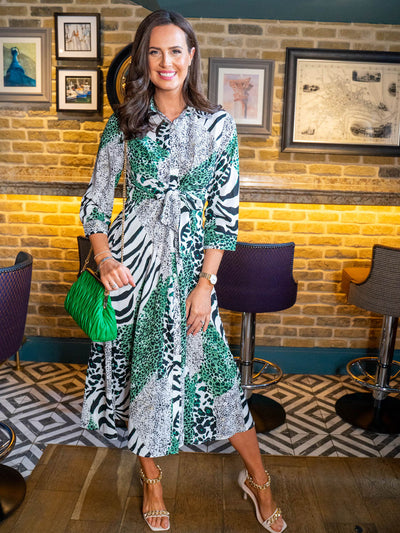 Jacklyn Dress - Green Animal