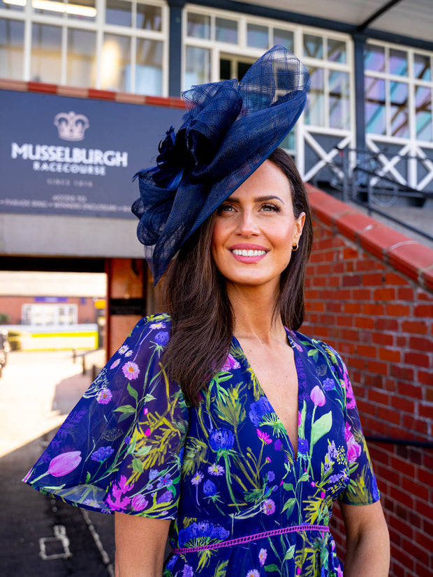 Flora Fascinator - Navy
