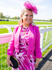 Kim Cropped Blazer - Bright Pink