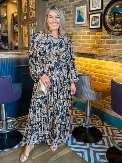 Mabel Dress - Bronze Jacquard