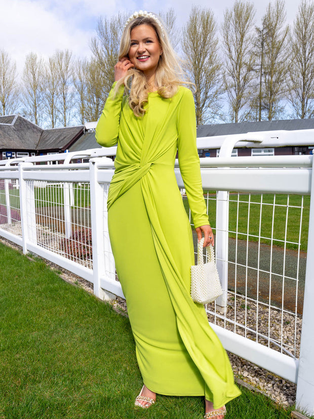 Cushnie lime cheap plunge dress