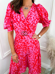 Jinny Dress - Pink Abstract