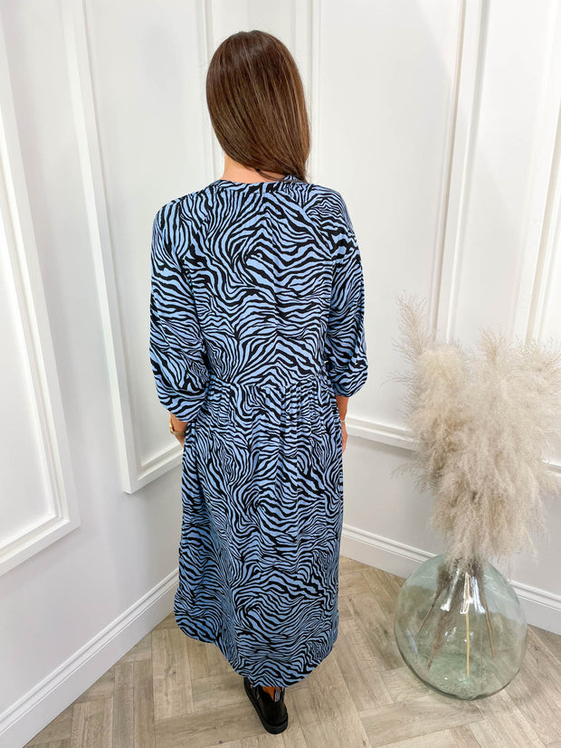 Amora Dress - Blue Zebra