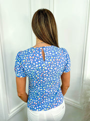 Lucinda Top - Blue Rainbow Leopard by Sugarhill Brighton