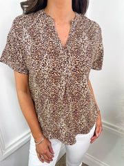 Tilly Blouse - Brown Mix