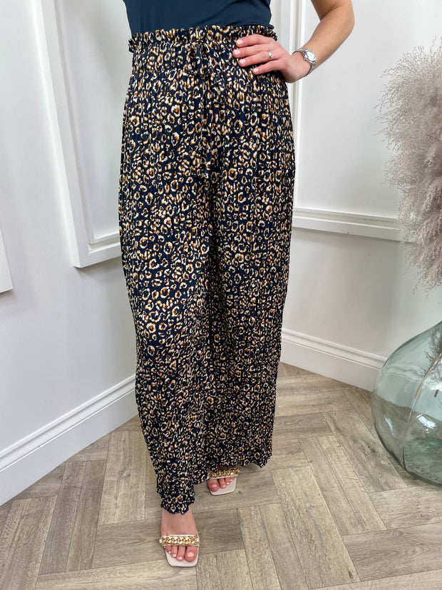 Tayla Trousers - Navy Animal