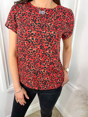 Andrea Top - Red Leopard