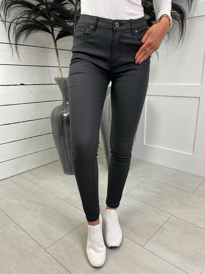 Maya Leather Look Jeans - 2 Colours
