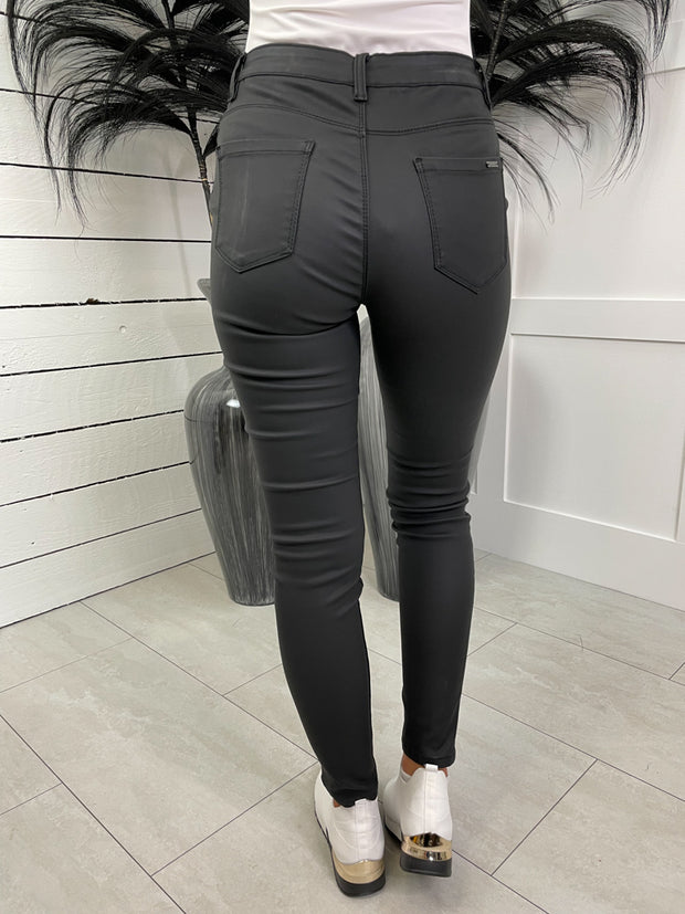 Maya Leather Look Jeans - 2 Colours