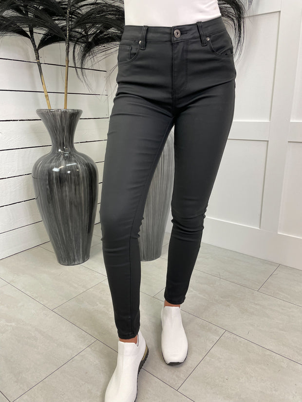 Maya Leather Look Jeans - 2 Colours