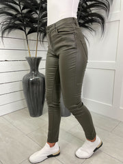 Maya Leather Look Jeans - 2 Colours
