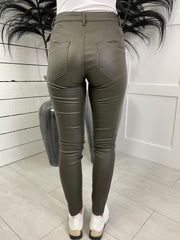 Maya Leather Look Jeans - 2 Colours
