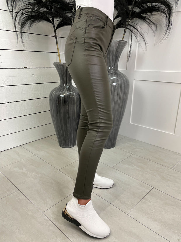 Maya Leather Look Jeans - 2 Colours