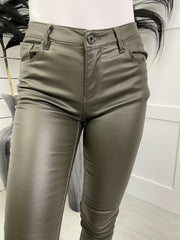 Maya Leather Look Jeans - 2 Colours