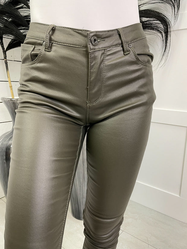 Maya Leather Look Jeans - 2 Colours