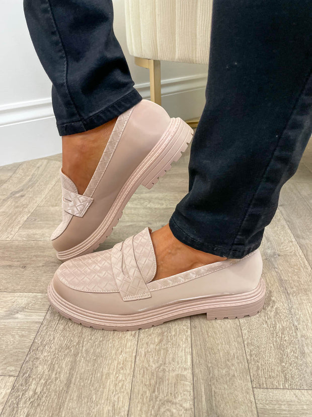 Ladies pink on sale loafers uk