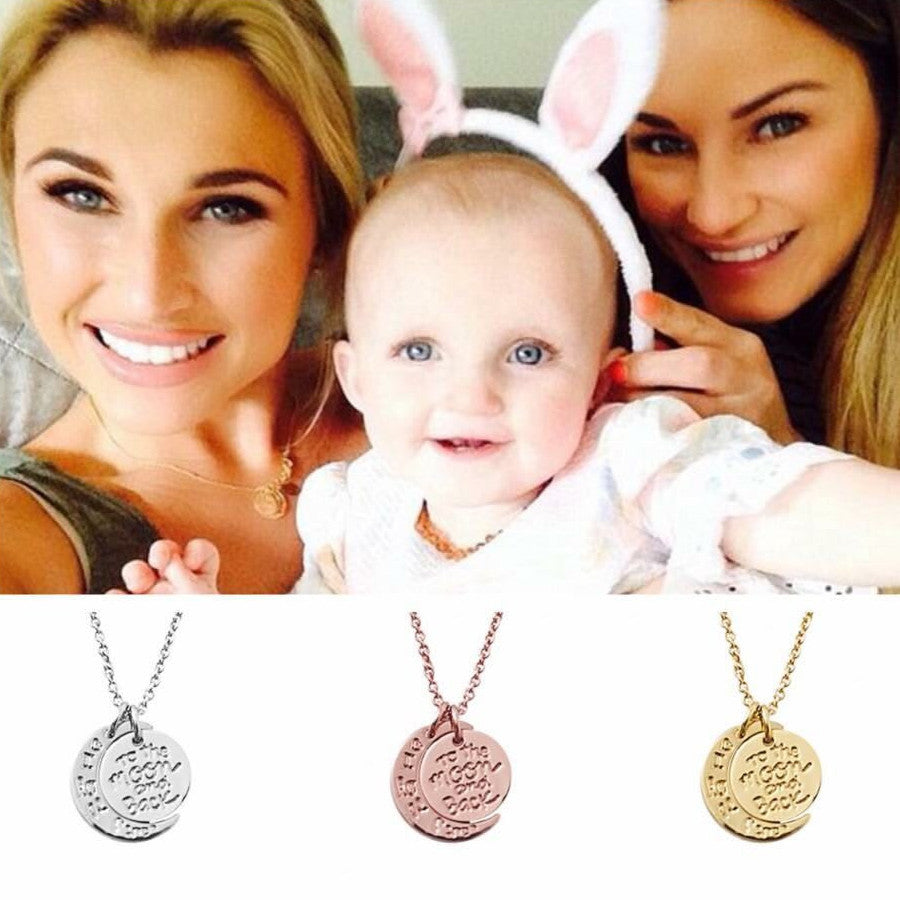 I Love You To The Moon And Back Necklace Gold Tiger Lily Boutique