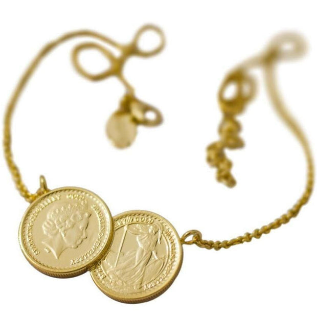 The ICOINIC Two Coin Necklace - Gold