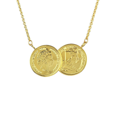 The ICOINIC Two Coin Necklace - Gold