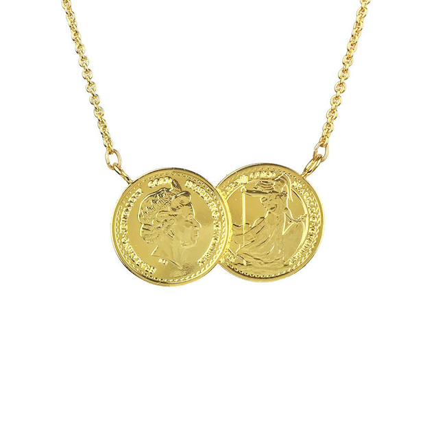 The ICOINIC Two Coin Necklace Gold Tiger Lily Boutique