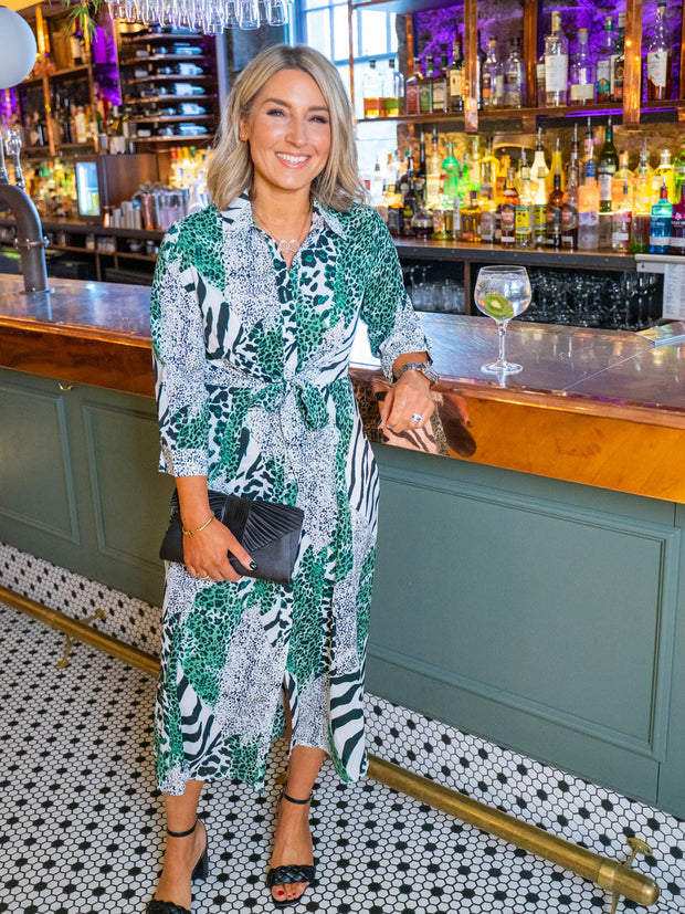 Dove dress in green leopard sales