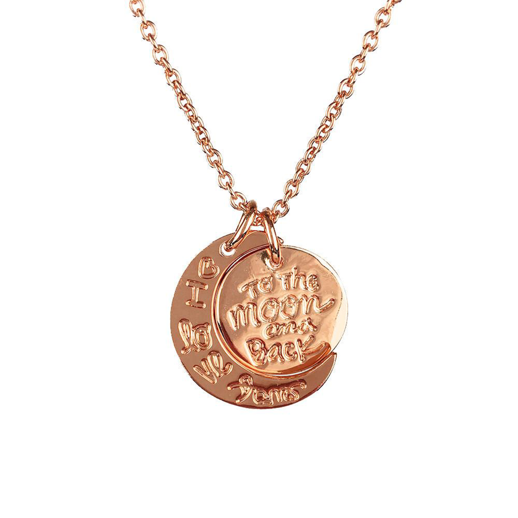 I love you to the 2025 moon and back necklace gold