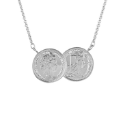 The ICOINIC Two Coin Necklace - Silver